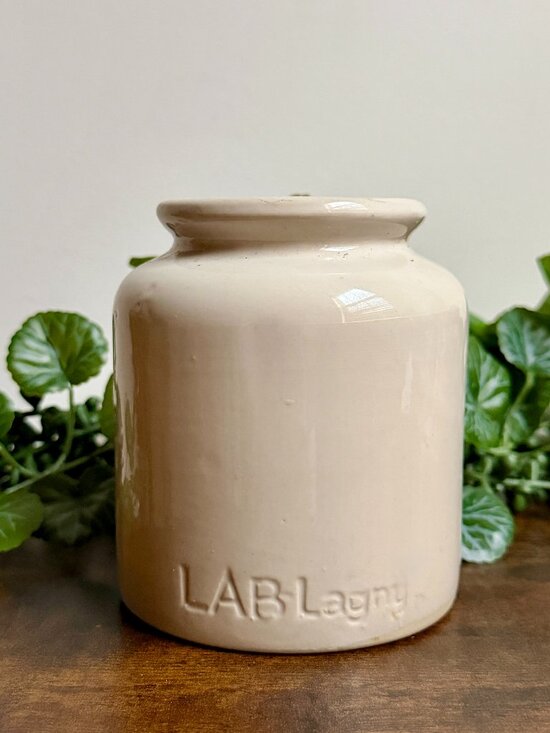 Other - Vintage French Lab Lagny Mustard Stoneware Crock Jar Vase Pottery Mid Century